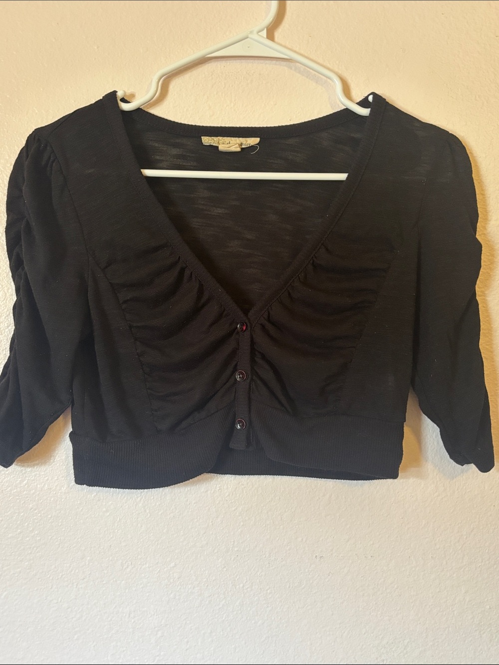 Derek Heart Woman’s Y2K Black Cropped Cardigan, Size M
